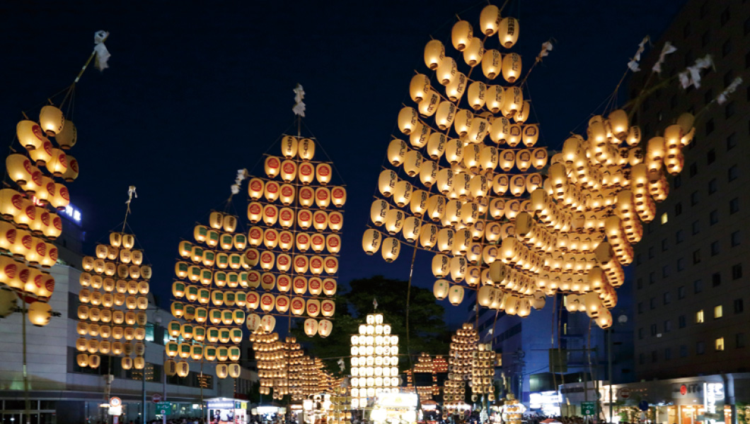 Akari Japanese Light × 100 Step Stair Exhibition 2017 Akita Pole Light Festival